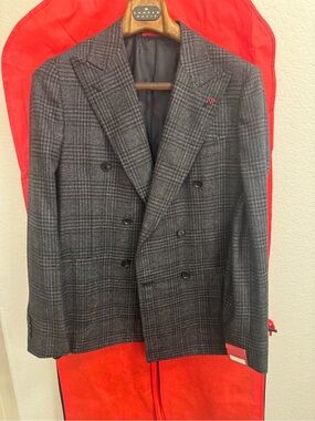 NWT Isaia Double Breasted Sport Coat 40R Italy $3995